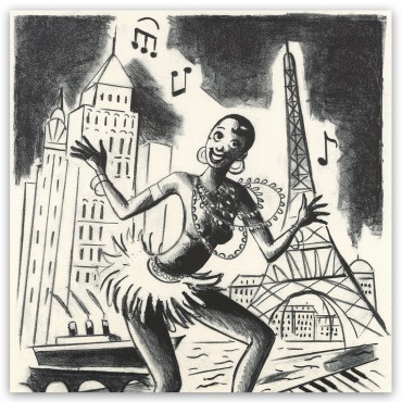 Lithographie "Joséphine Baker", par Catel Muller