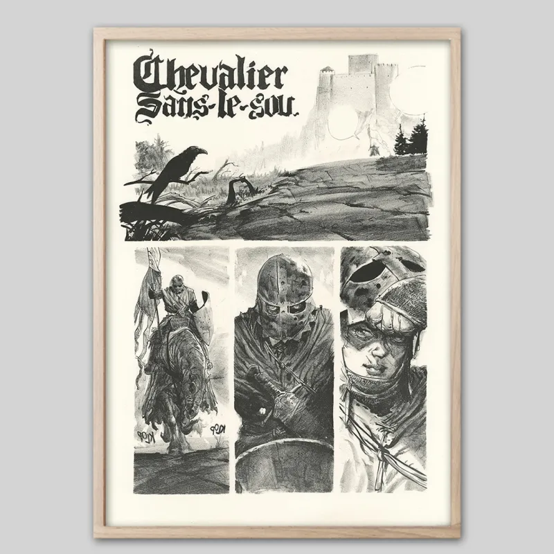 Lithographie "Chevalier sans le sou", Ronan Toulhoat, 2023. Format 63 x 90 cm.