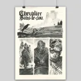 Lithographie "Chevalier sans le sou", Ronan Toulhoat, 2023. Format 63 x 90 cm.
