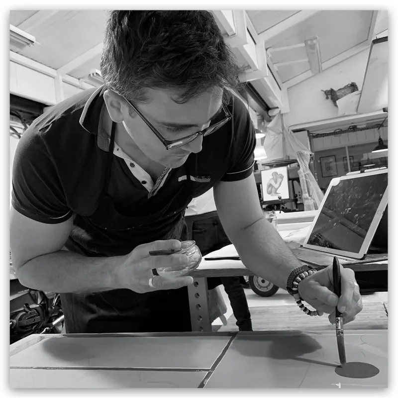 Lithographie "Chevalier sans le sou", Ronan Toulhoat, 2023. Format 63 x 90 cm.