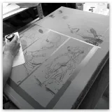 Lithographie "Chevalier sans le sou", Ronan Toulhoat, 2023. Format 63 x 90 cm.