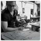 Lithographie "Chevalier sans le sou", Ronan Toulhoat, 2023. Format 63 x 90 cm.