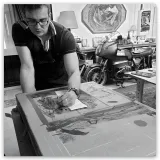 Lithographie "Chevalier sans le sou", Ronan Toulhoat, 2023. Format 63 x 90 cm.