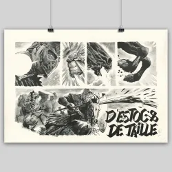 Lithographie "D'estoc & de taille", Ronan Toulhoat, 2023. Format 90 x 63 cm.