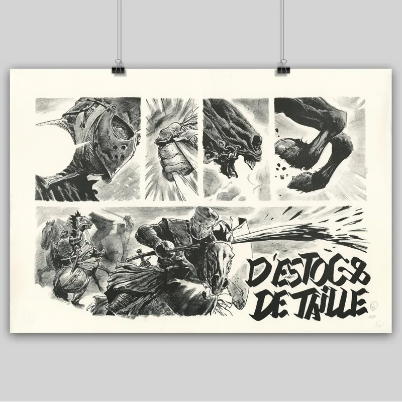 Lithographie "D'estoc & de taille", Ronan Toulhoat, 2023. Format 90 x 63 cm.