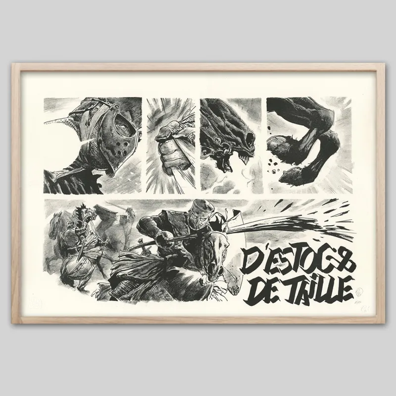 Lithographie "D'estoc & de taille", Ronan Toulhoat, 2023. Format 90 x 63 cm.