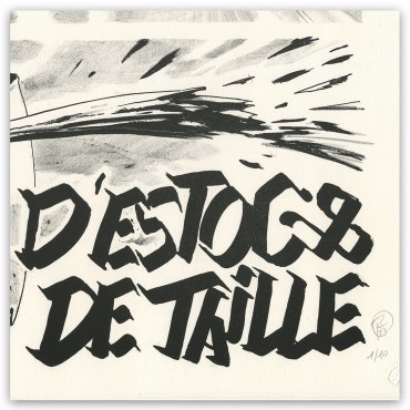 Lithographie "D'estoc & de taille", Ronan Toulhoat, 2023. Format 90 x 63 cm.