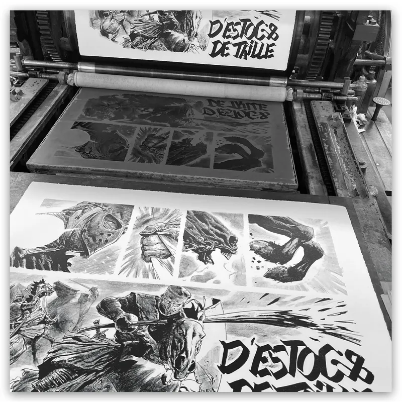 Lithographie "D'estoc & de taille", Ronan Toulhoat, 2023. Format 90 x 63 cm.