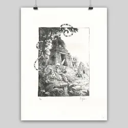 Lithographie, Vincent Mallié, La quête de l'oiseau du temps, Le Rige, 2024
