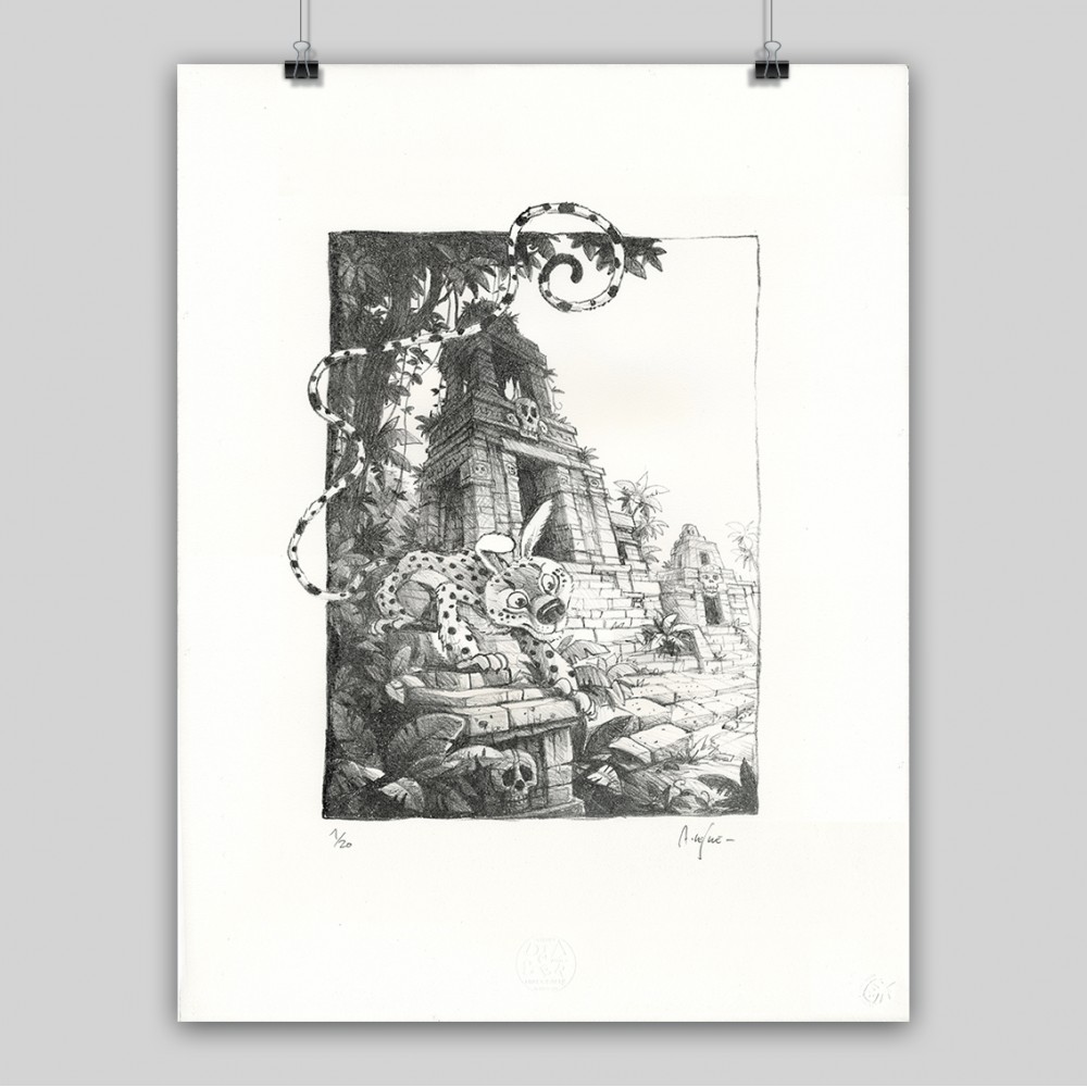 Lithographie, Vincent Mallié, La quête de l'oiseau du temps, Le Rige, 2024