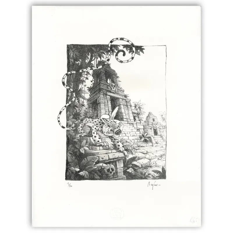 Lithographie, Alexis Nesme, El Diablo. Le Marsupilami de Nesme et Trondheim