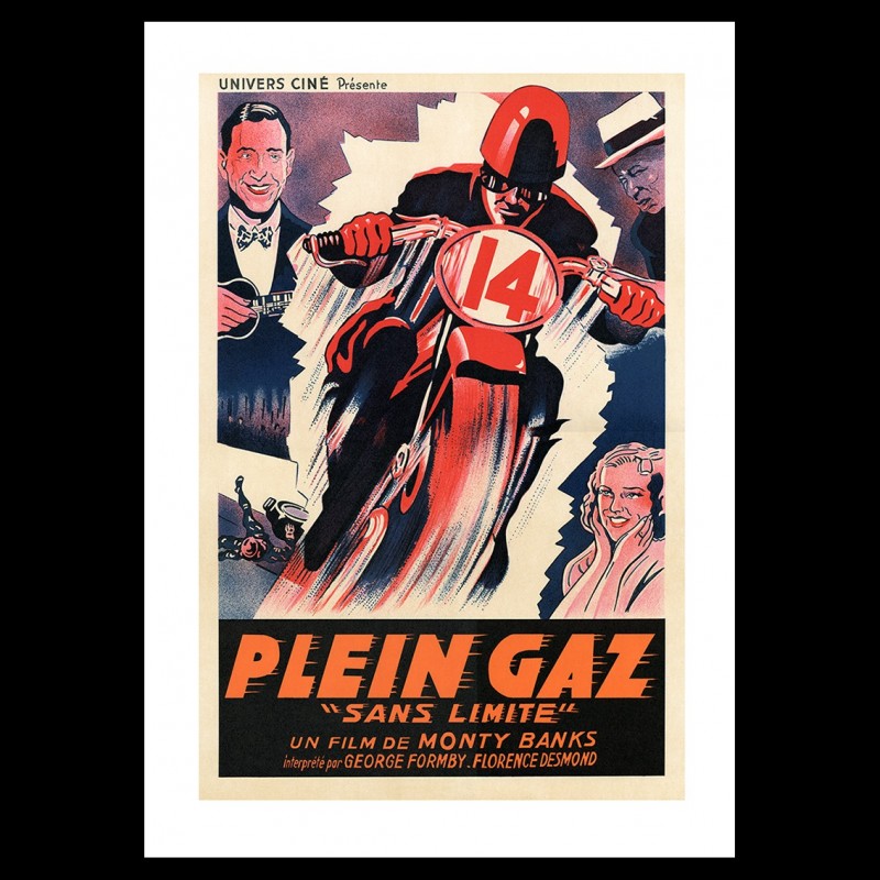 Plein Gaz, “Sans limite”, film moto, Café Racer, lithographie 