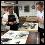 Lithographie de Vince* réalisée à l'occasion du Café Racer Festival