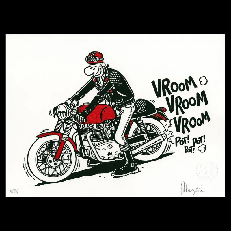 Lithographie de Margerin Franck "Café Racer"