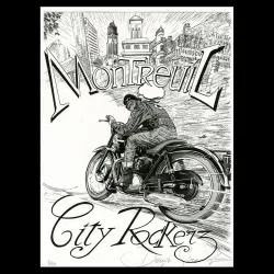 Lithographie de Denis Sire "Café Racer"