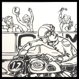 Lithographie de Frank Tizzoni "Café Racer"