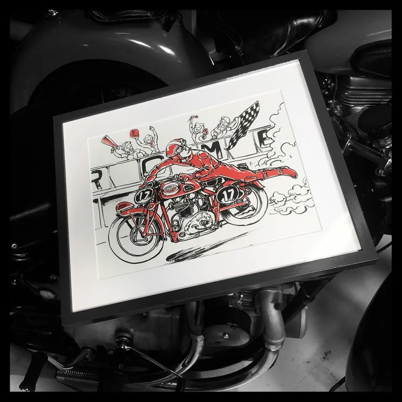 Lithographie de Frank Tizzoni "Café Racer"