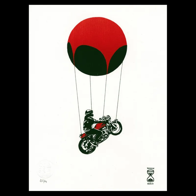 Lithographie de Douglas Thompson "Café Racer"
