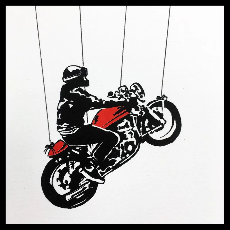 Lithographie de Douglas Thompson "Café Racer"