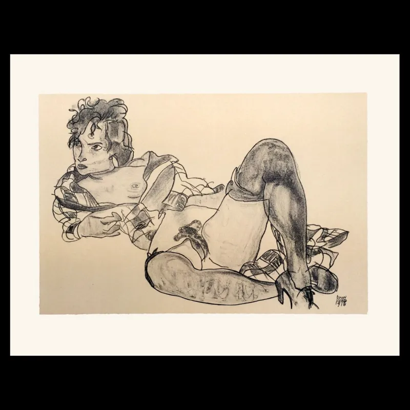 Erotica, Egon Schiele, lithographie, Éditions Anthèse, Lithographie Schiele