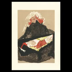 Egon Schiele, Red-Haired Girl with Spread Legs, Lithographie Schiele, Egon Schiele