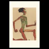 Egon Schiele, Kneeling Male Nude in Profile, Facing Right, 1910, Lithographie Schiele, Egon Schiele
