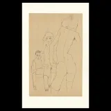 Egon Schiele, Schiele drawing a nude model before a mirror, 1910, Lithographie Schiele, Egon Schiele