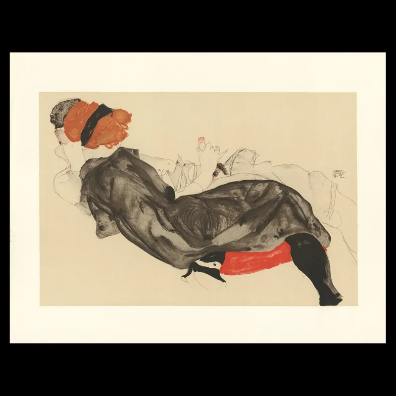 Egon Schiele, Reclinig Couple, 1912, Lithographie Schiele, 