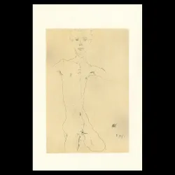 Egon Schiele, Standing Male Nude, 1912, Lithographie Schiele, Egon Schiele