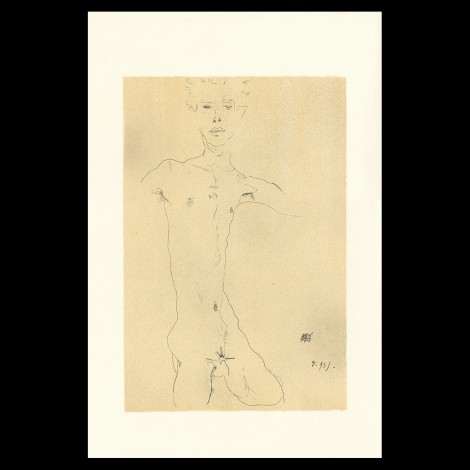 Egon Schiele, Standing Male Nude, 1912, Lithographie Schiele, Egon Schiele