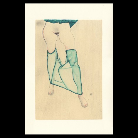 Egon Schiele, Standing Female Nude from the Waist Down with Green Garment, 1913, Lithographie Schiele, Egon Schiele