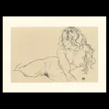 Egon Schiele, Reclining Nude with Raised Torso, 1918, Lithographie Schiele