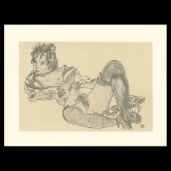 Egon Schiele, Reclining woman, 1918, Lithographie Schiele