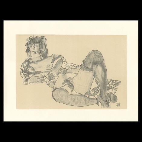 Egon Schiele, Reclining woman, 1918, Lithographie Schiele